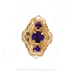 GS511 AMY - 14 Karat Gold Amethyst Slide 